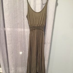 Green High-Low Scoopneck Summer Dress